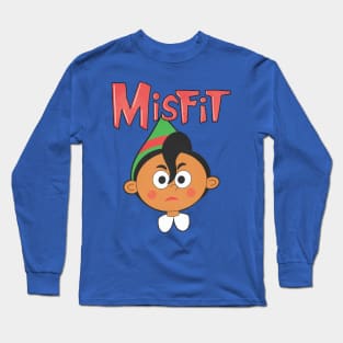 Misfit Elf 1 Red and Green Long Sleeve T-Shirt